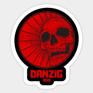 skull red danzig vintage vibes Sticker